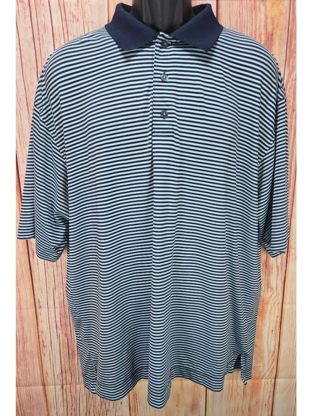 Footjoy FJ Mens Navy Striped Polo XL